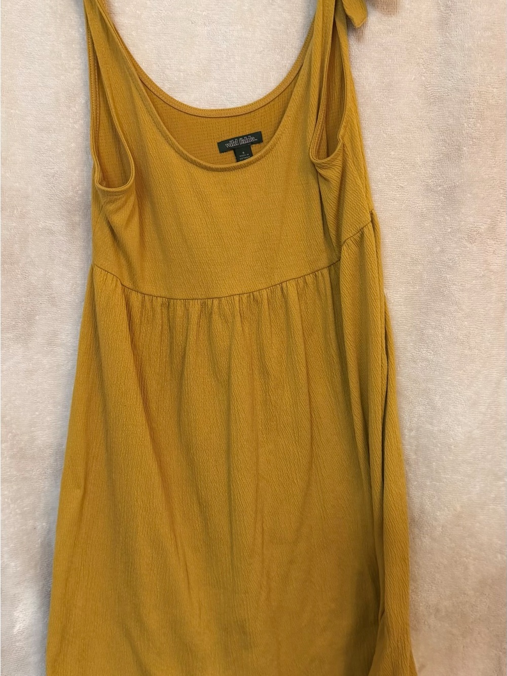 wild fable Mustard Ribbed Tank Dress - Golden Yellow